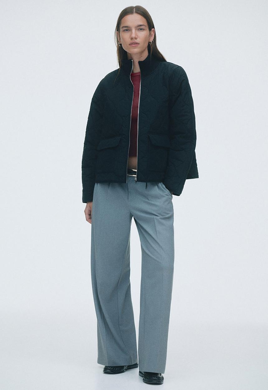 H&M - Oversized quilted jacket - black