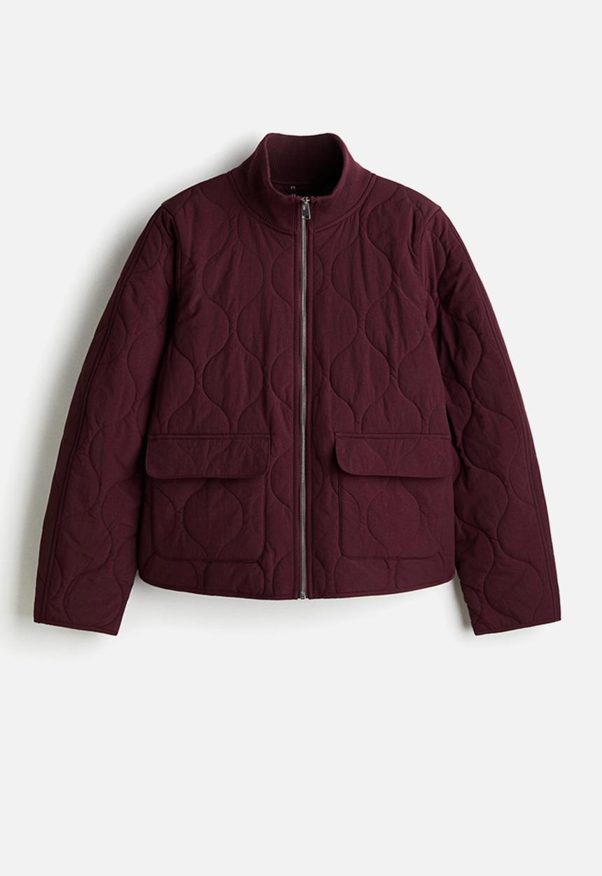 H&M - Oversized quilted jacket - burgundy
