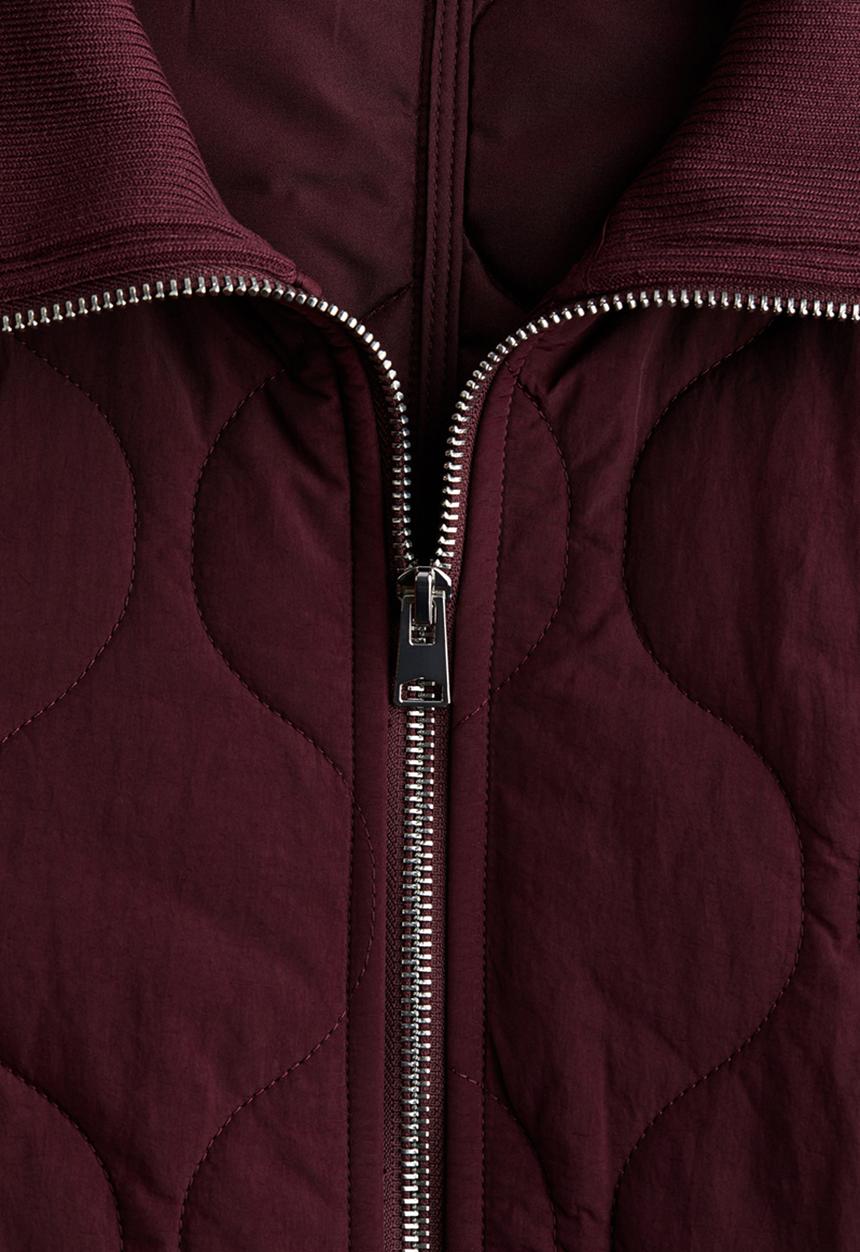 H&M - Oversized quilted jacket - burgundy