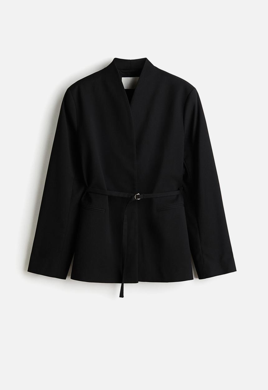 H&M - Belted blazer - black