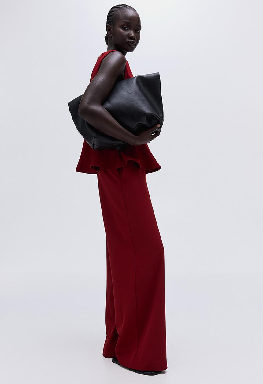 H&M - Wide trousers - dark red