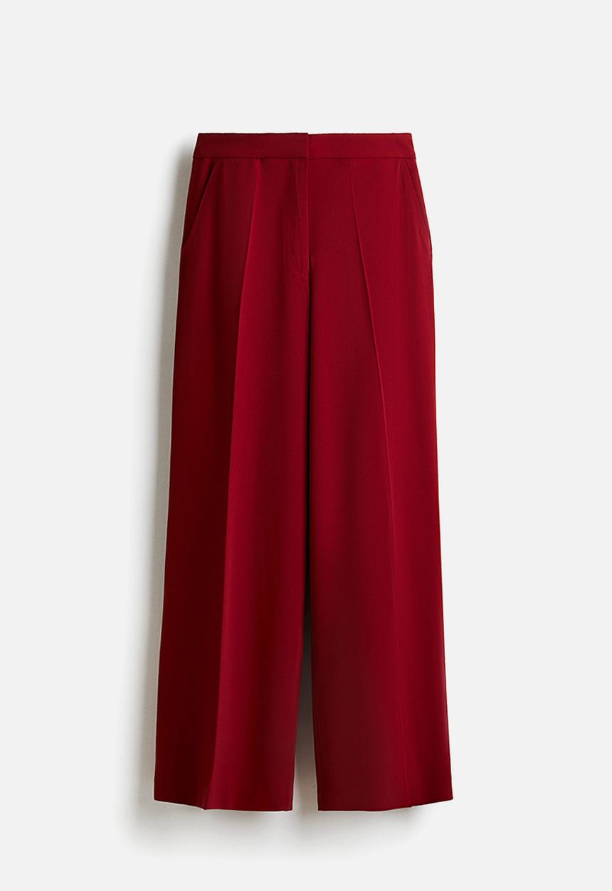 H&M - Wide trousers - dark red