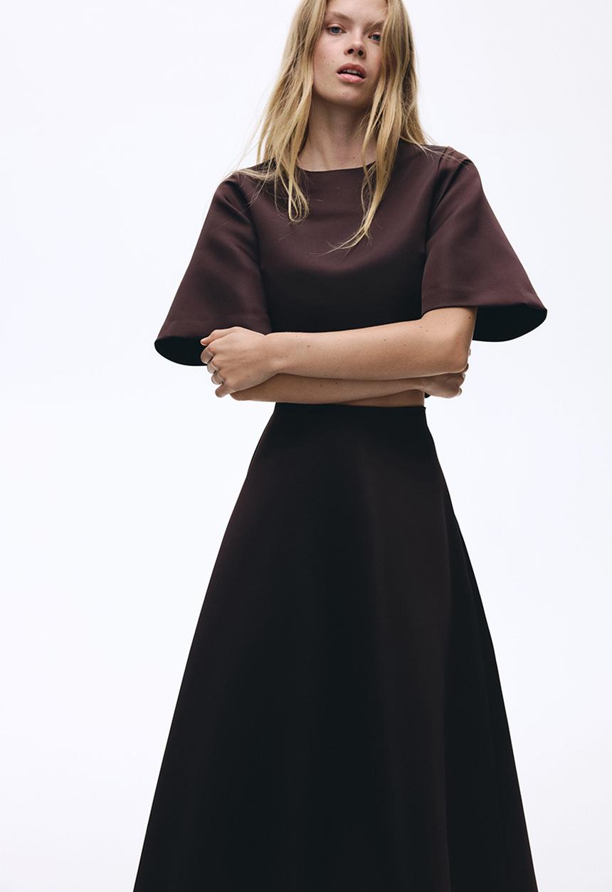 H&M - A-line skirt - dark brown