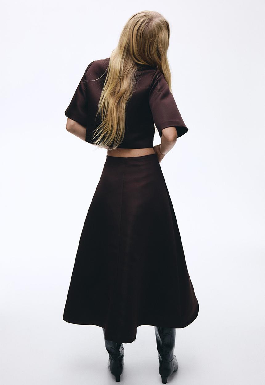 H&M - A-line skirt - dark brown