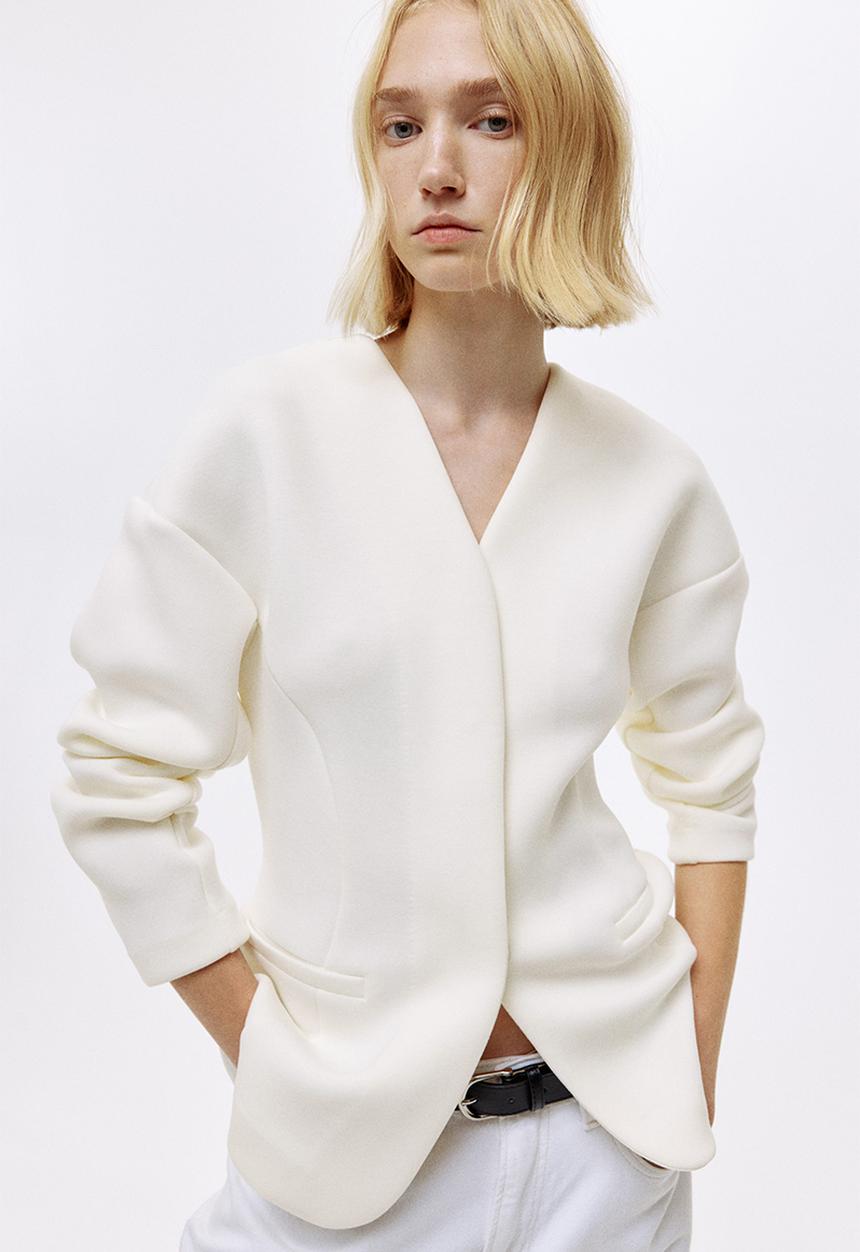 H&M - Scuba blazer - white