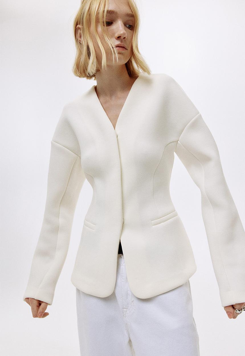 H&M - Scuba blazer - white