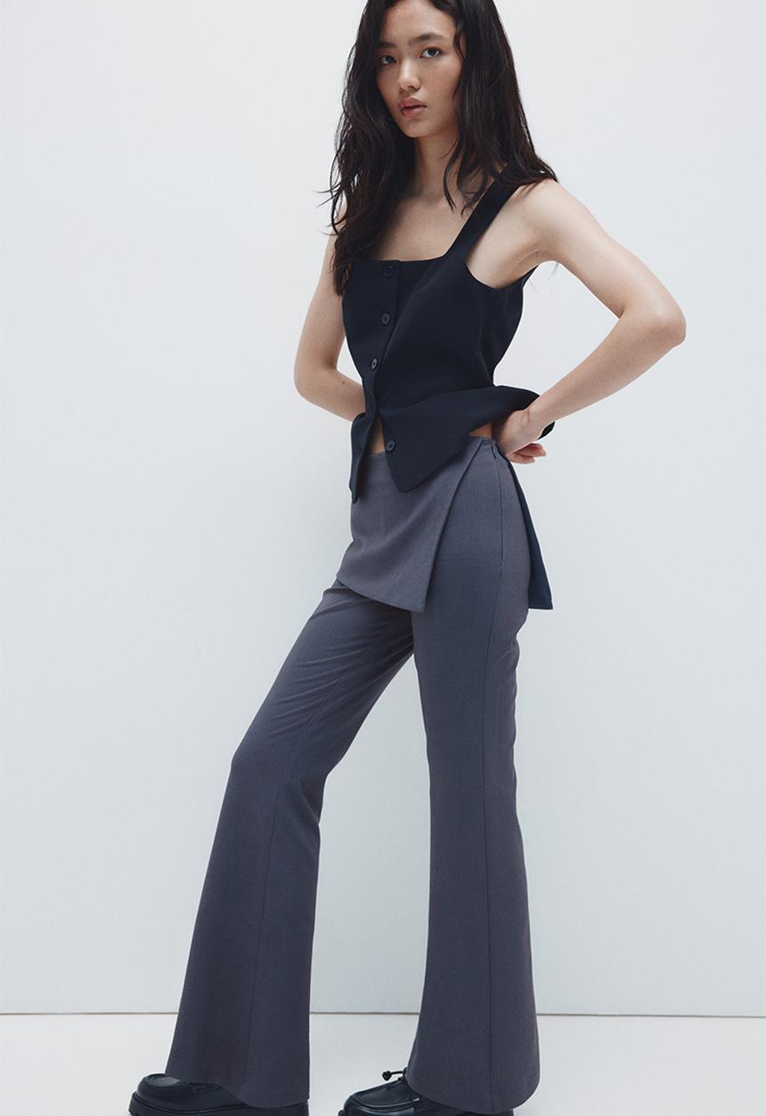 H&M - Skirt-layered trousers - dark grey