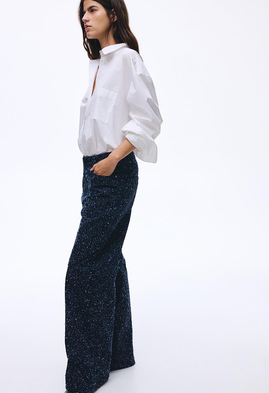 H&M - Boucle denim jeans - navy blue/glittery