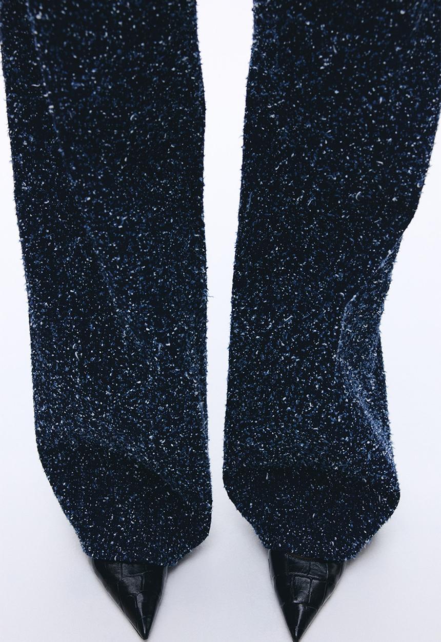 H&M - Boucle denim jeans - navy blue/glittery