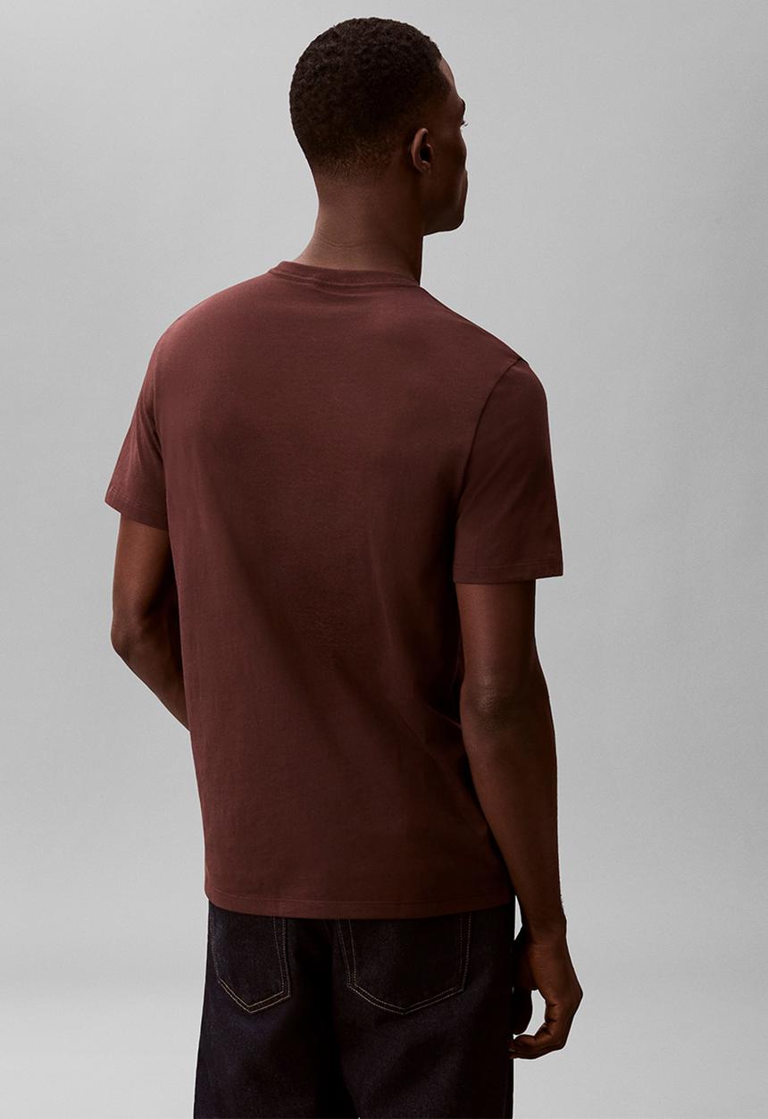 Calvin Klein - Ss 30S Whsl Ckj 2Tone Ck Graphic Tee - Rich Brown