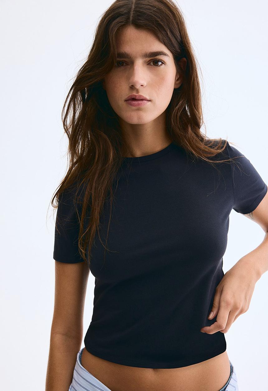 H&M - Short t-shirt - navy blue