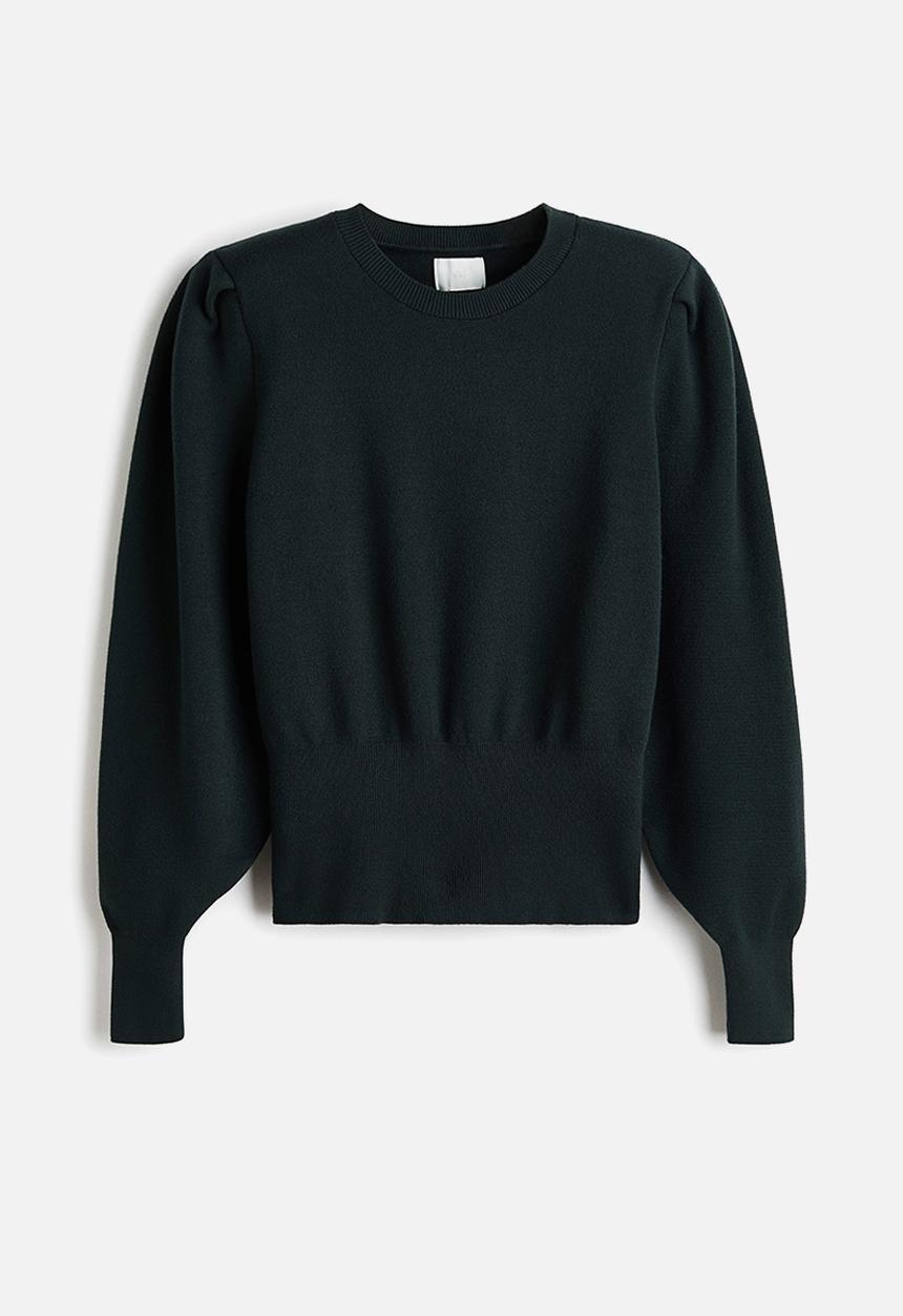 H&M - Shoulder-pad top - dark green