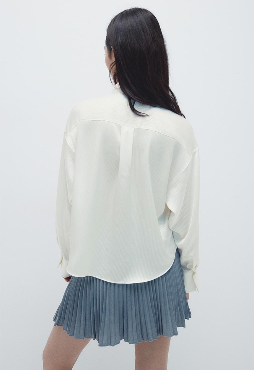 H&M - Tie-detail shirt - white