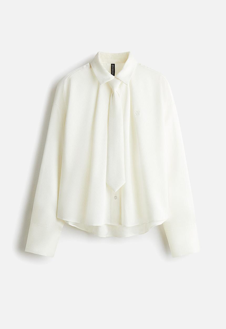 H&M - Tie-detail shirt - white