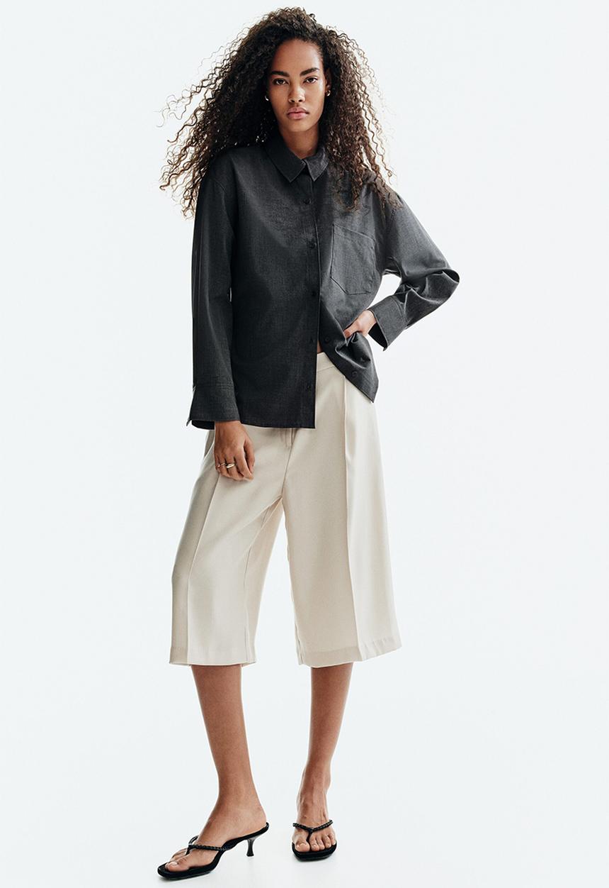 H&M - Oversized shirt - dark grey marl