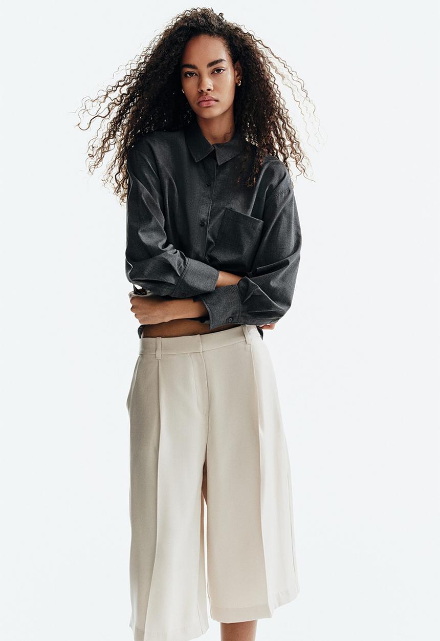 H&M - Oversized shirt - dark grey marl