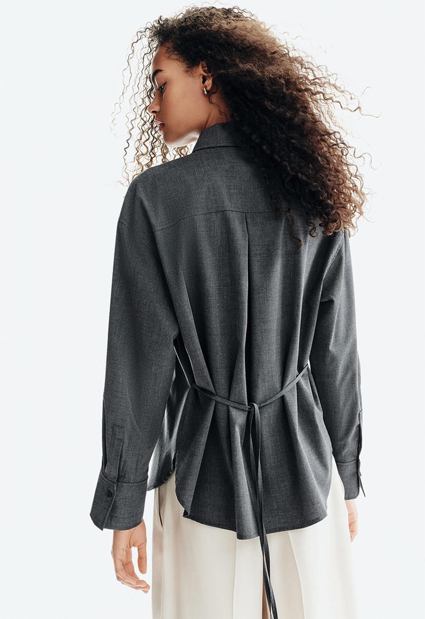 H&M - Oversized shirt - dark grey marl