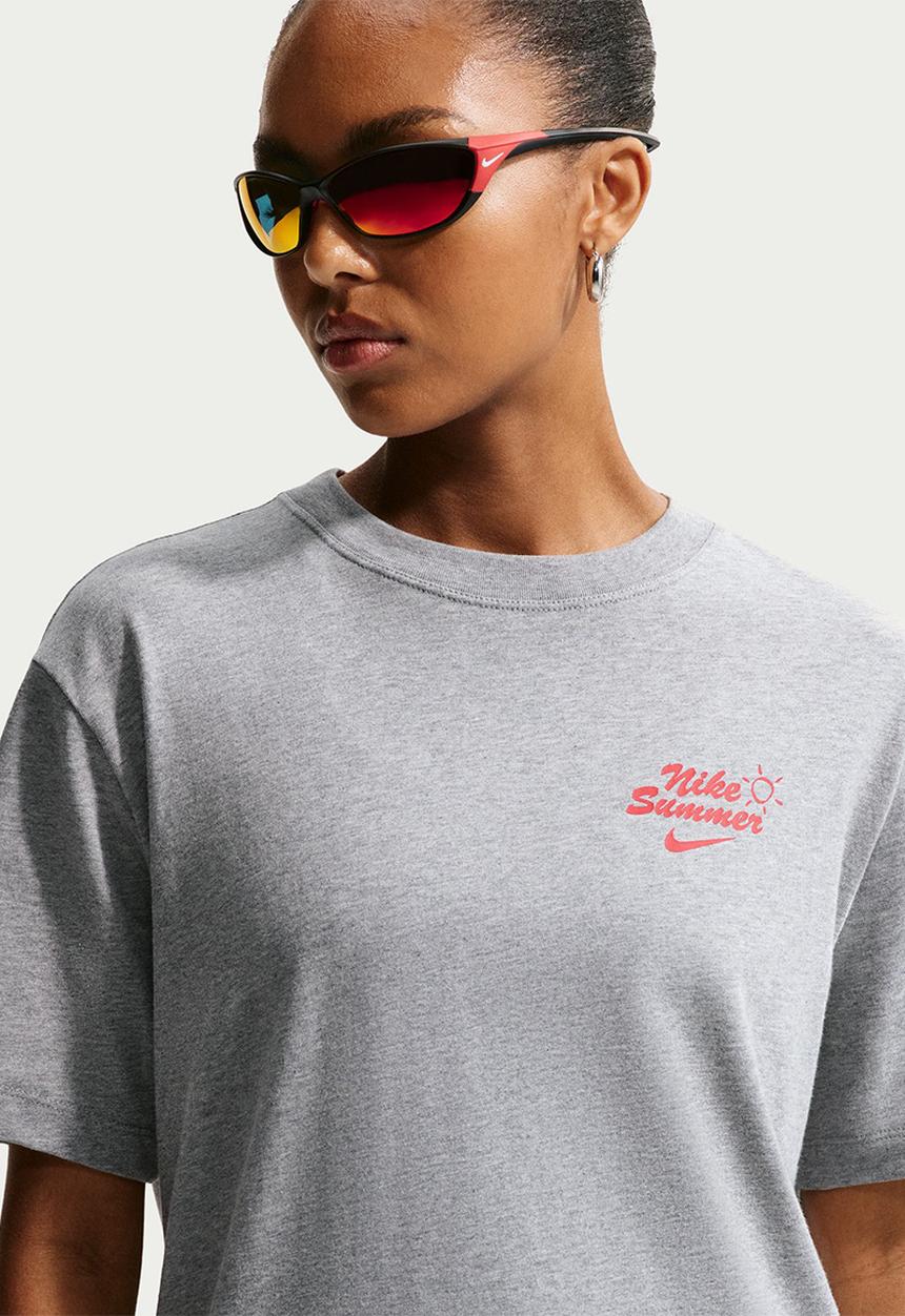 Nike - W Nsw Nvlty Boxy Os Tee - Dk Grey Heather