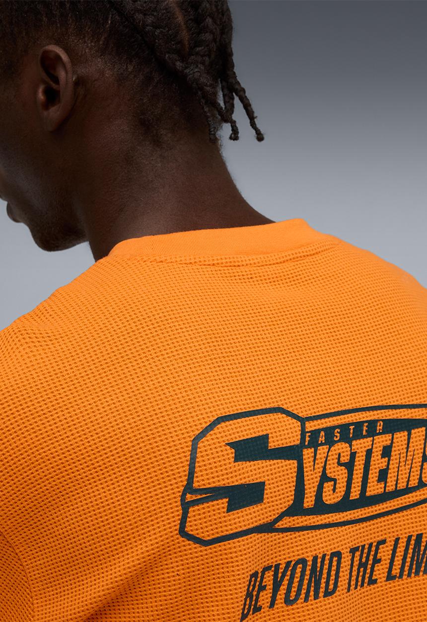 PUMA - Future Archive Waffle Relaxed Long Sleeve T-Shirt - Orange