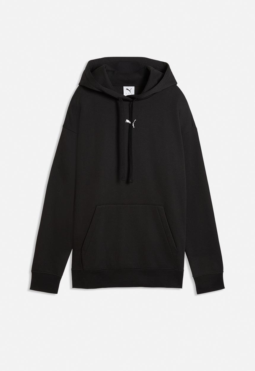 PUMA - Ess Centered Cat Logo Relaxed Hoodie Fl - Puma Black