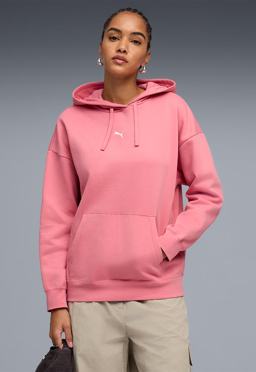 Ess Oversized Hoodie Fl W - Wild Pink