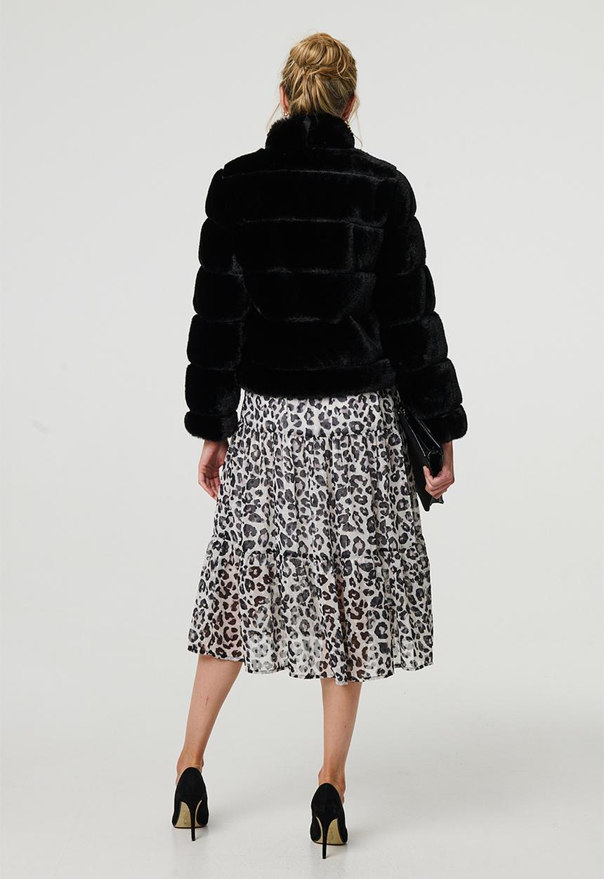 Stella Morgan - L/S Faux Fur Zip Through Jacket - Black