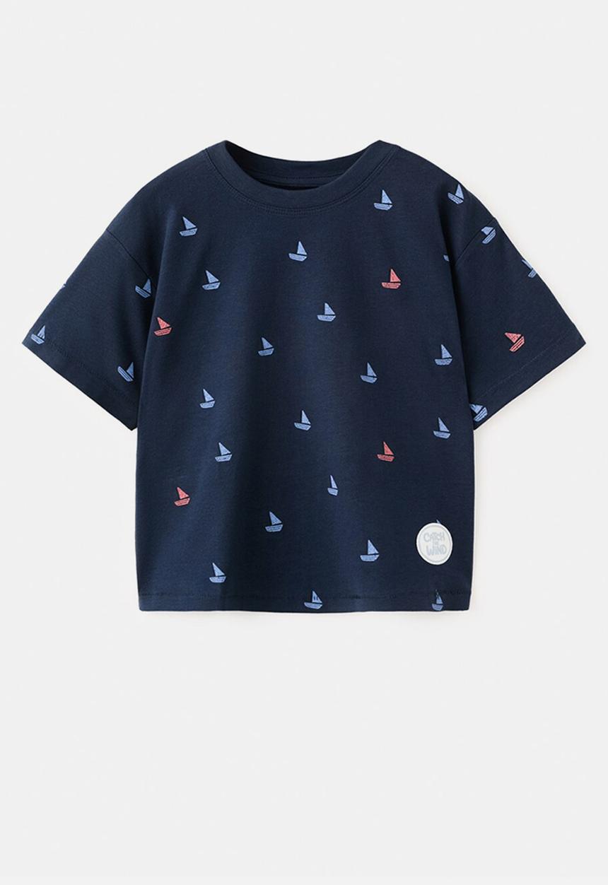 MANGO - T-Shirt Fboataop - Navy