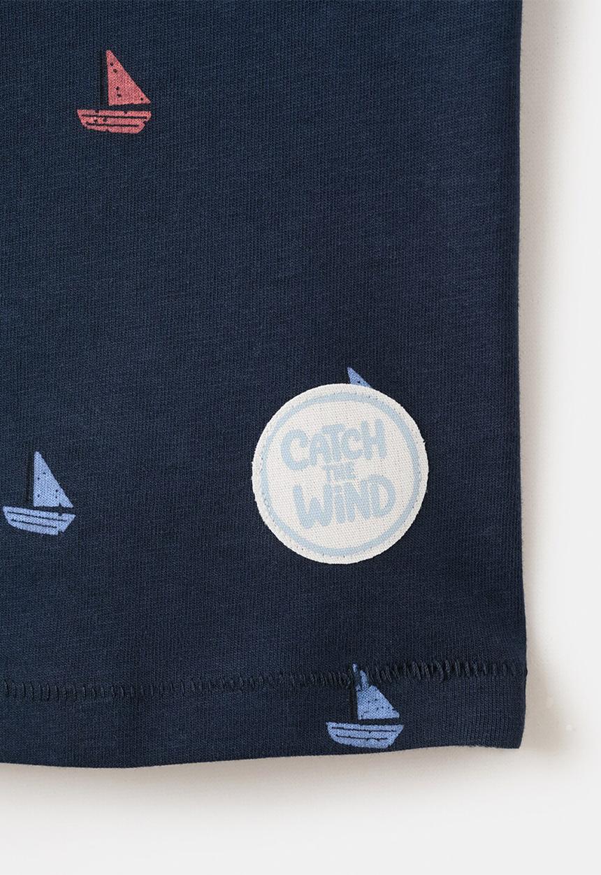 MANGO - T-Shirt Fboataop - Navy