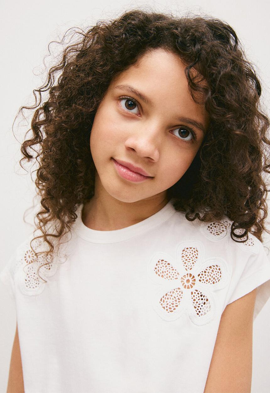 MANGO - T-Shirt FLORA - Natural