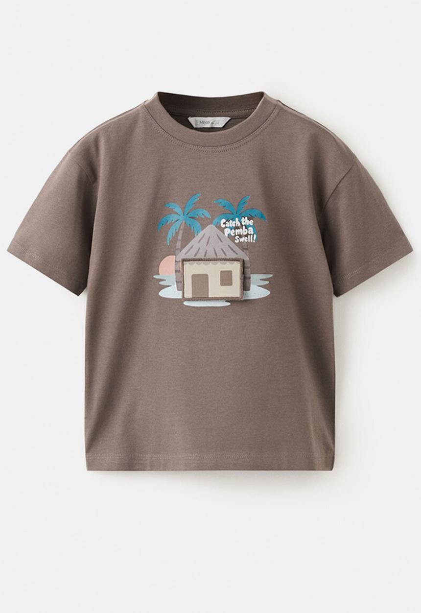 MANGO - T-Shirt CABIN - Dark Brown