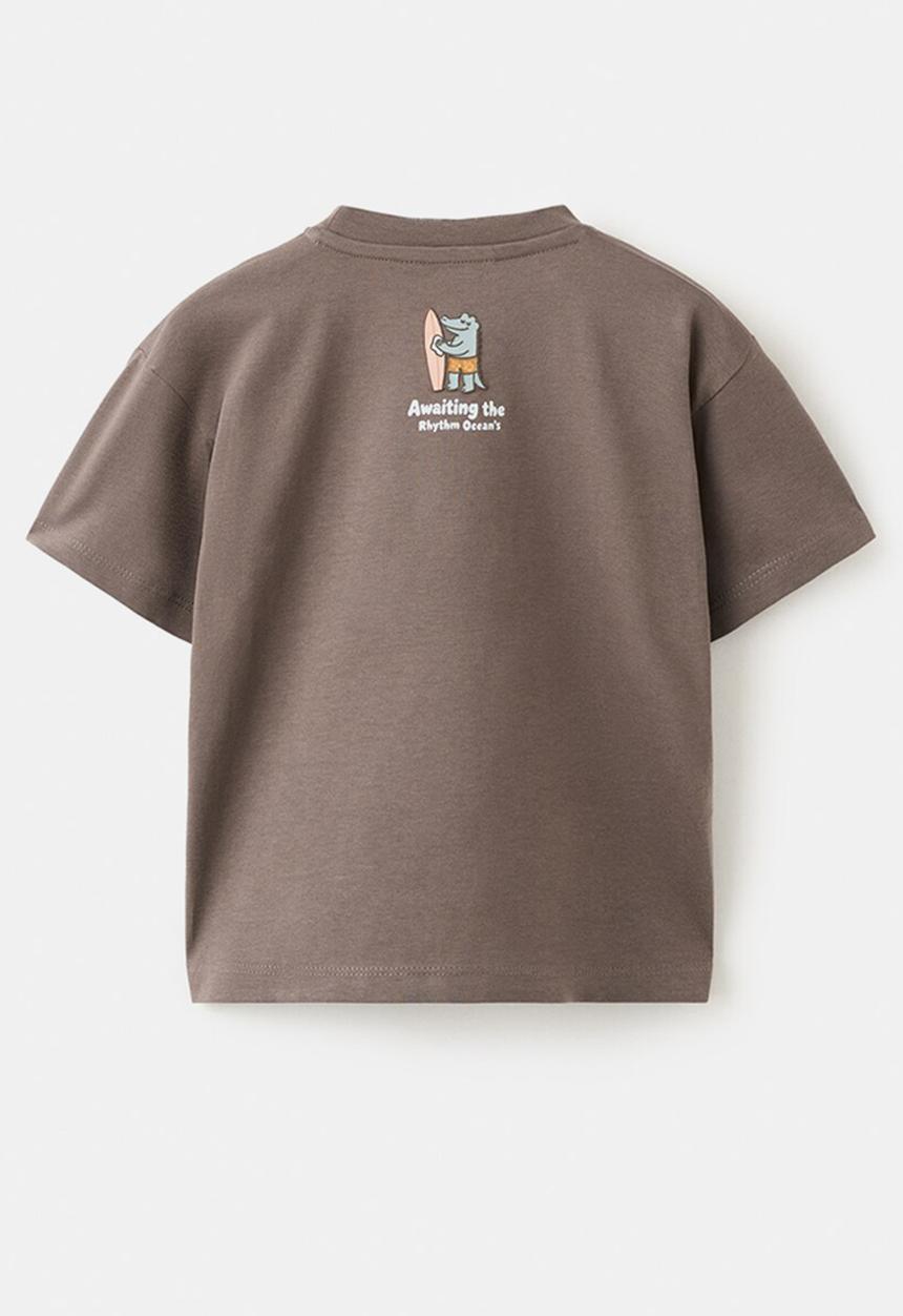 MANGO - T-Shirt CABIN - Dark Brown