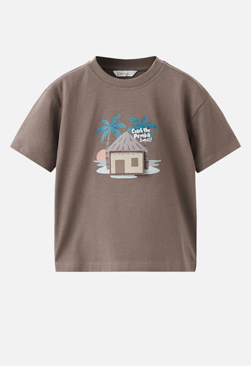 MANGO - T-Shirt CABIN - Dark Brown