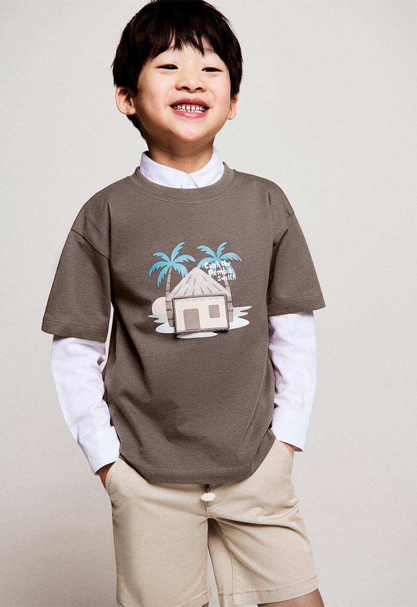 MANGO - T-Shirt CABIN - Dark Brown