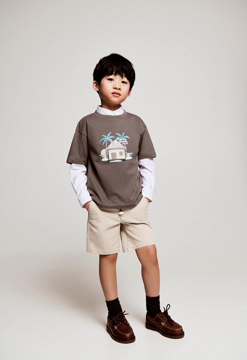 MANGO - T-Shirt CABIN - Dark Brown