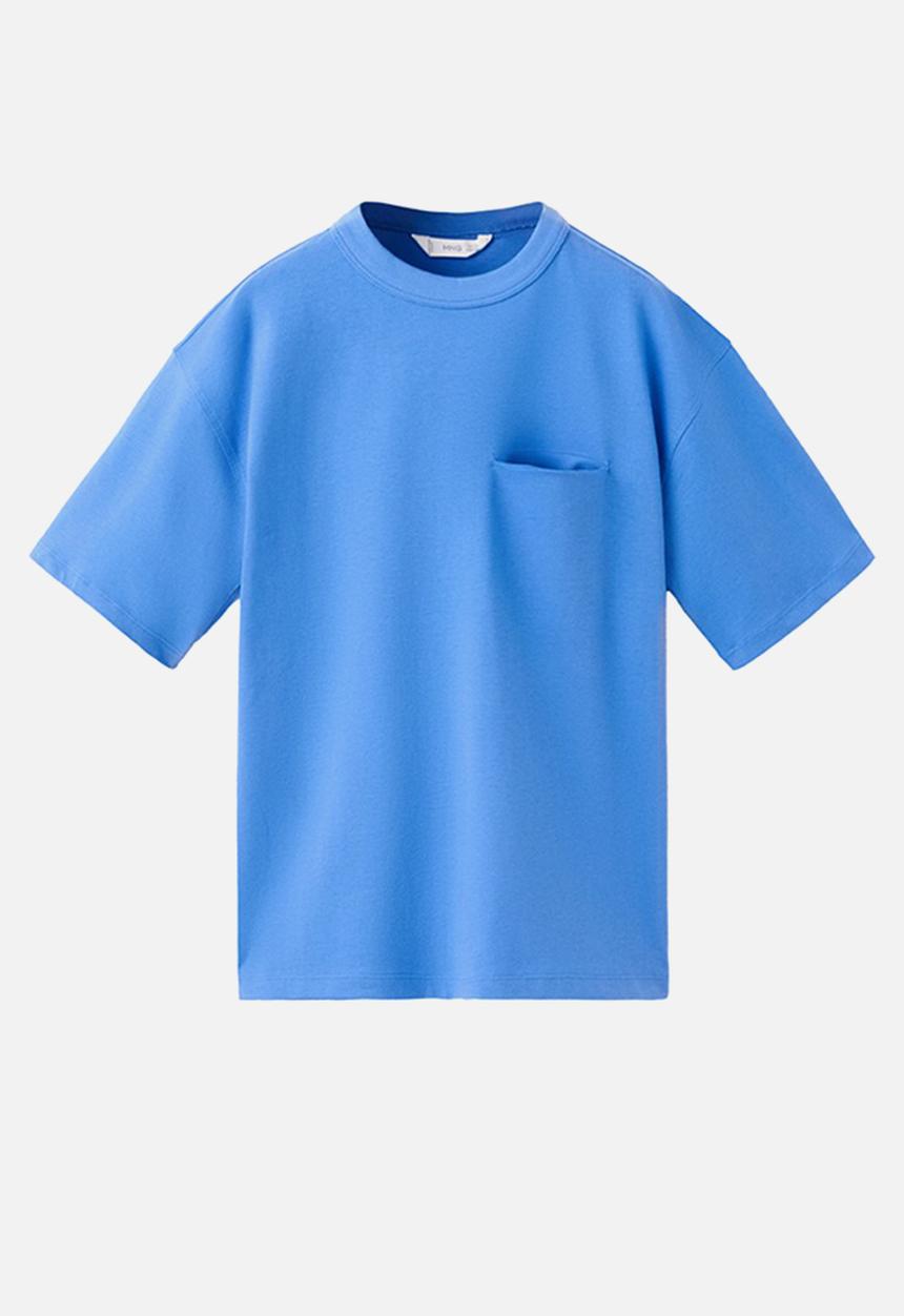 MANGO - T-Shirt BASICMC - Medium Blue