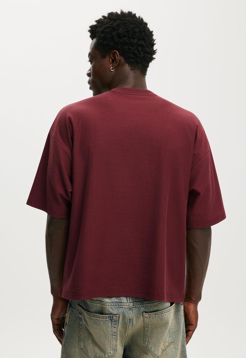 Cotton On - Cropped Fit Graphic T-shirt - True Burgundy/2Ndstar