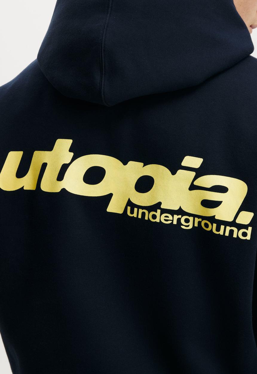 Cotton On - Box Fit Graphic Hoodie - True Navy/Utopia