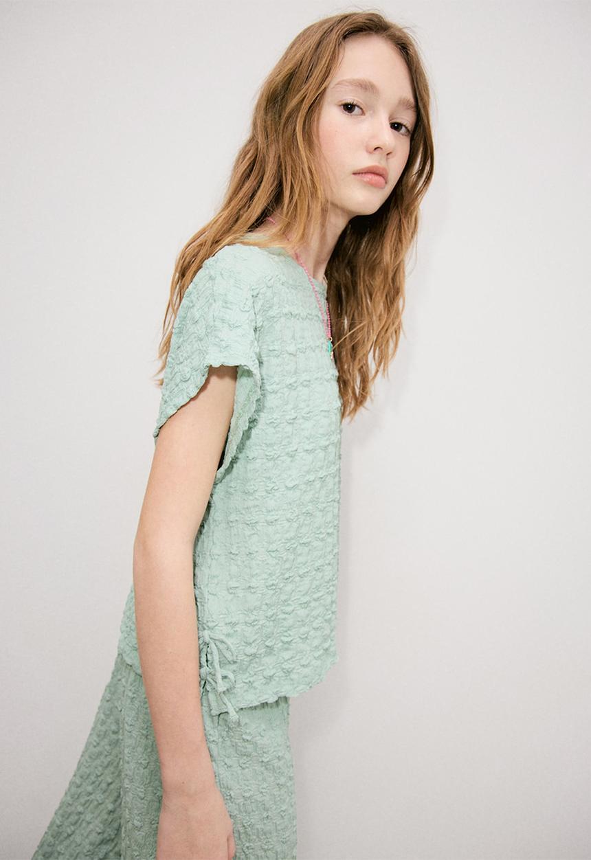 MANGO - T-Shirt DOTSET - Turquoise / Aqua