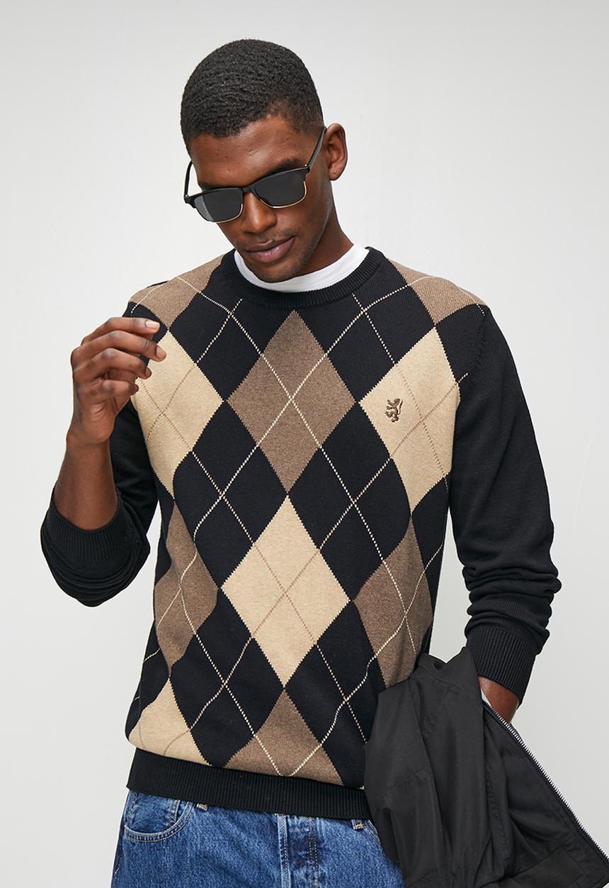 Pringle of Scotland - Paul Argyle Crew Knitwear - Black