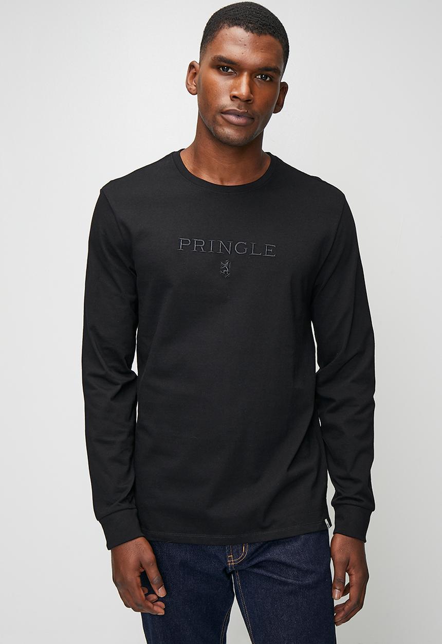 Pringle of Scotland - Ethan Embroidery Long Sleeve T-shirt - Black