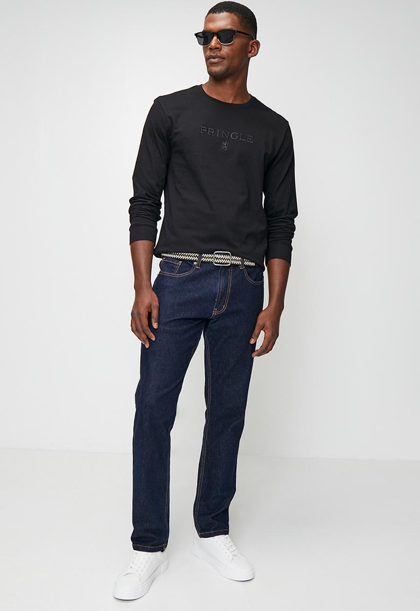 Pringle of Scotland - Ethan Embroidery Long Sleeve T-shirt - Black