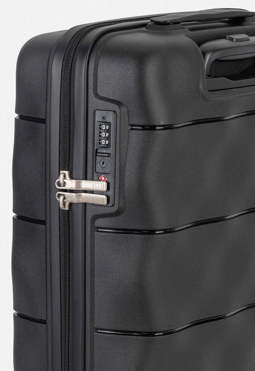 Elle - Carry-on trolley case with TSA lock - Black