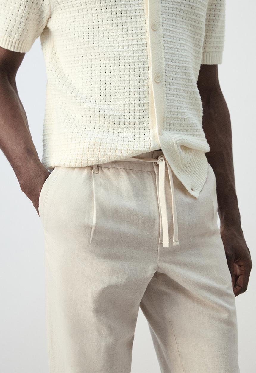 MANGO - Trousers Romelino - Light Beige