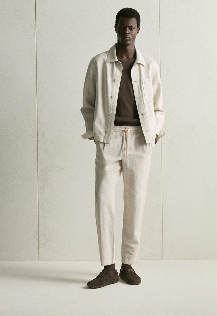 MANGO - Trousers Romelino - Light Beige