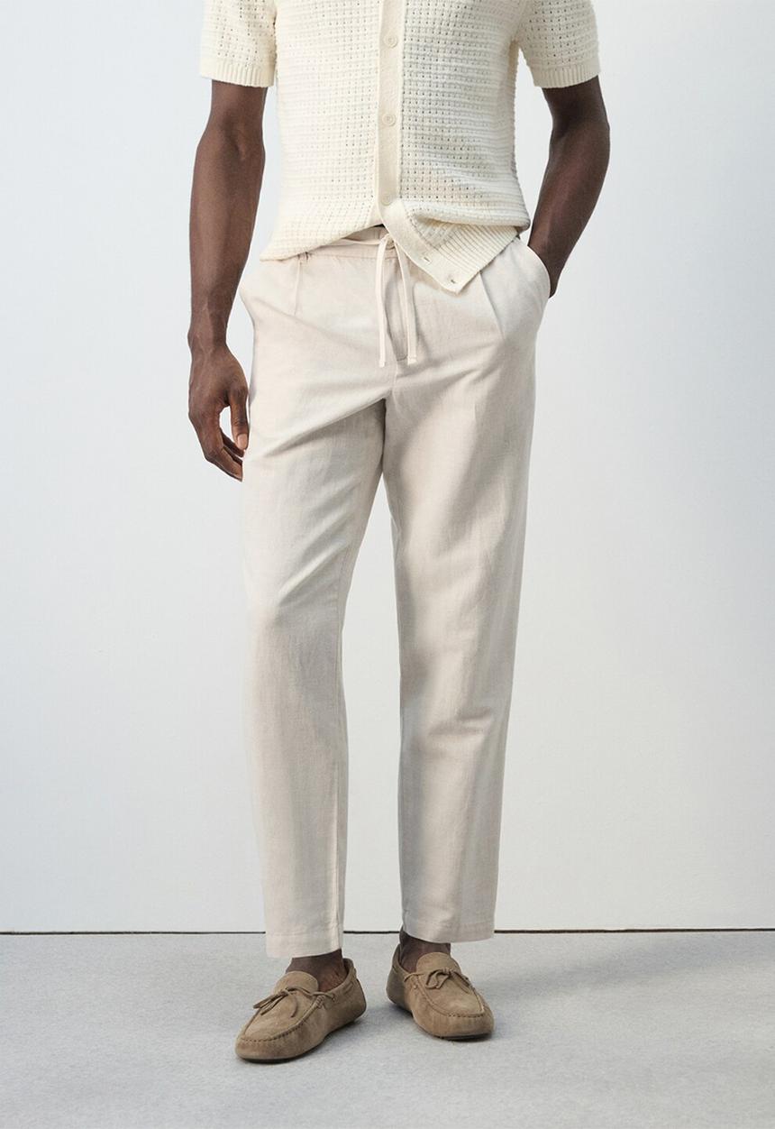 MANGO - Trousers Romelino - Light Beige
