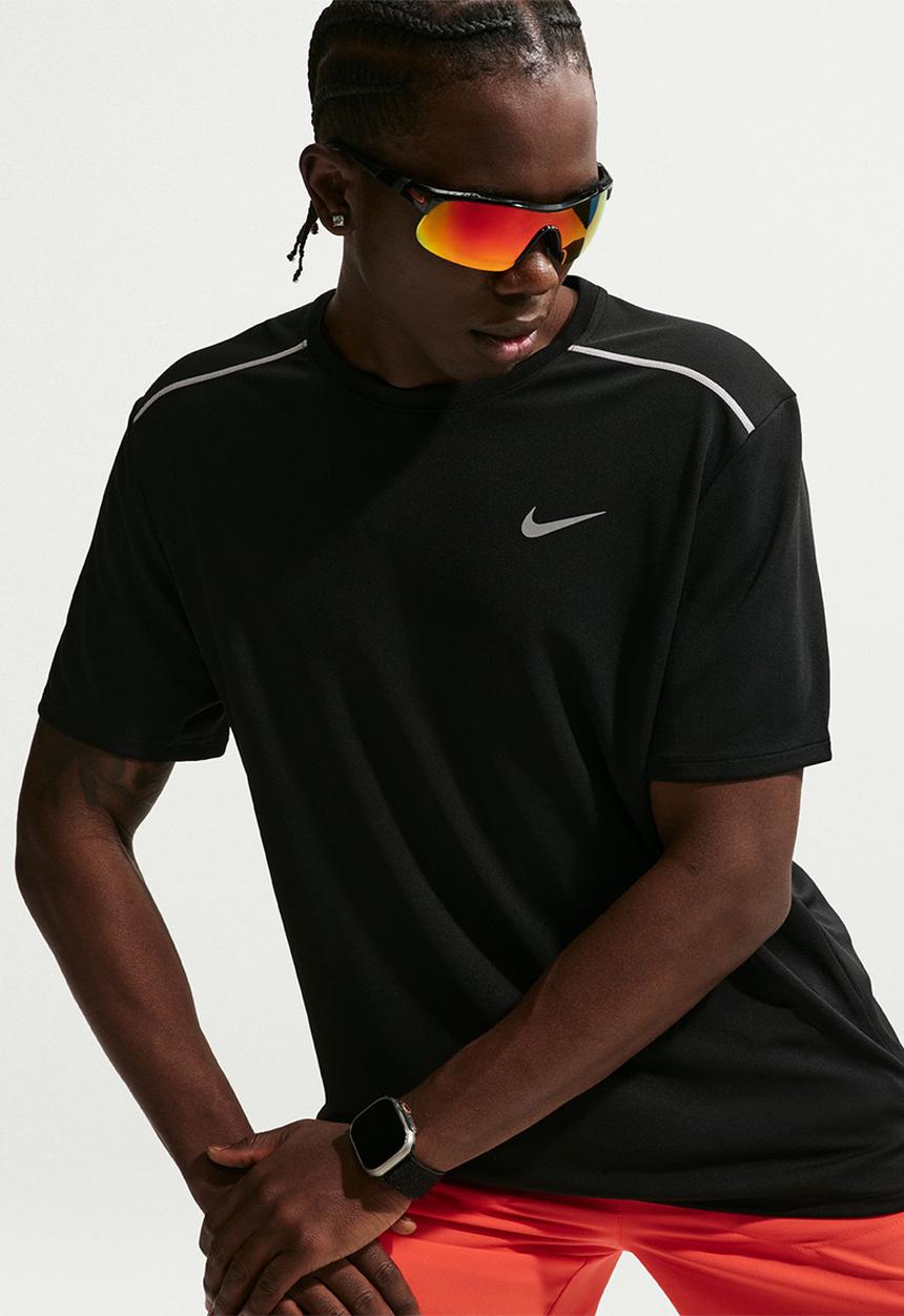 Nike - Miler  Dri-FIT Short-Sleeve Running Top  - Black/Reflective Silv