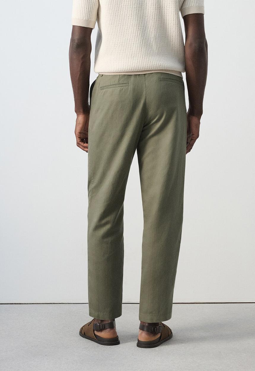 MANGO - Trousers Romelino - Medium Green