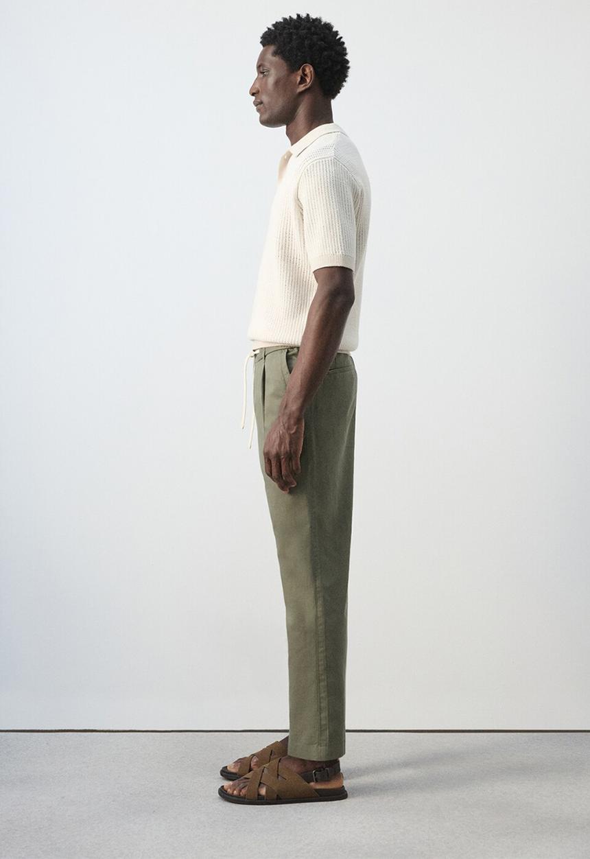 MANGO - Trousers Romelino - Medium Green