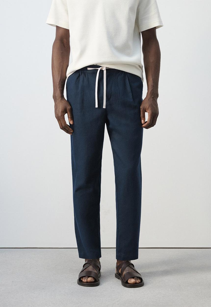 MANGO - Trousers Romelino - Navy