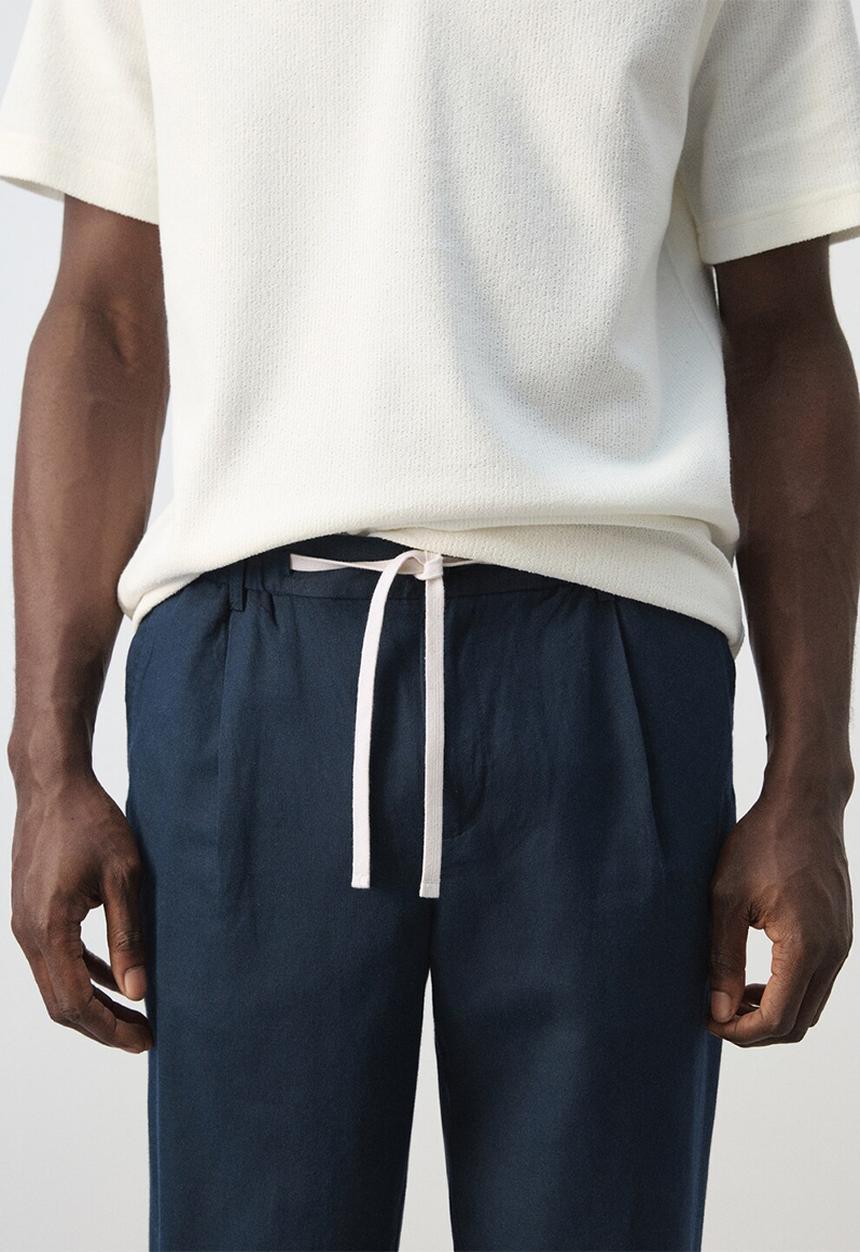 MANGO - Trousers Romelino - Navy